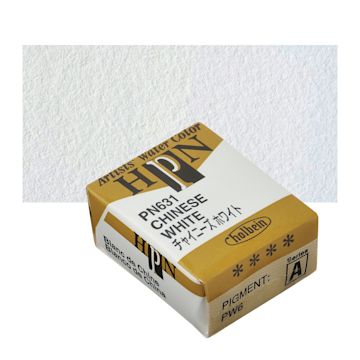 Open in modal - Holbein Artists' Watercolor Half Pan - Chinese White and swatch