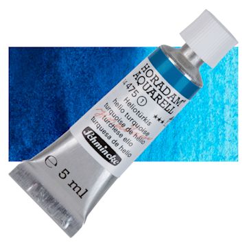 Open in modal - Schmincke Horadam Aquarell Watercolor - Helio Turquoise, 5 ml tube and swatch