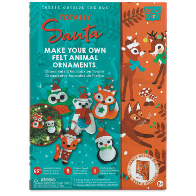 Box CanDIY Totally Santa Make Your Own Felt Animal Ornaments Kit, front of the packaging.