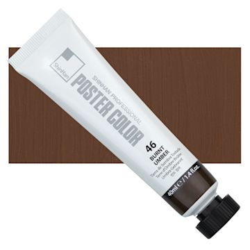 Open in modal - ShinHan Professional Poster Color Paint - Burnt Umber, 40 ml tube and swatch
