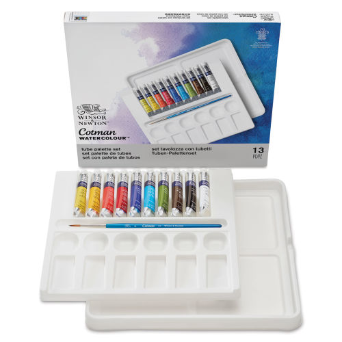 Winsor & Newton Cotman Watercolors - Assorted Colors, Tube Palette Set of  10, 8 ml tubes