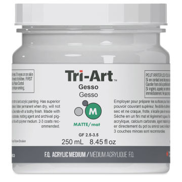 Tri-Art Acrylic White Gesso - Front of 250 ml Jar
