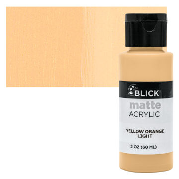 Blick Matte Acrylic - Yellow Orange Light, 2 oz bottle with swatch