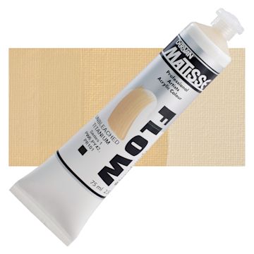 Open in modal - Matisse Flow Acrylic Paint - Unbleached Titanium, 75 ml tube and swatch