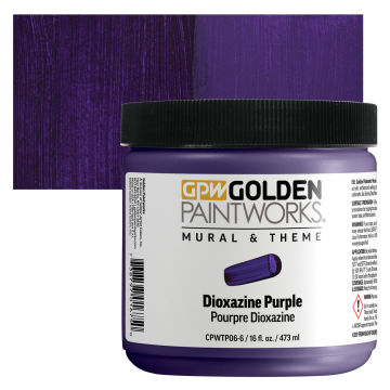 Golden Paintworks Mural and Theme Acrylic Paint - Dioxazine Purple, 16 oz, Jar
