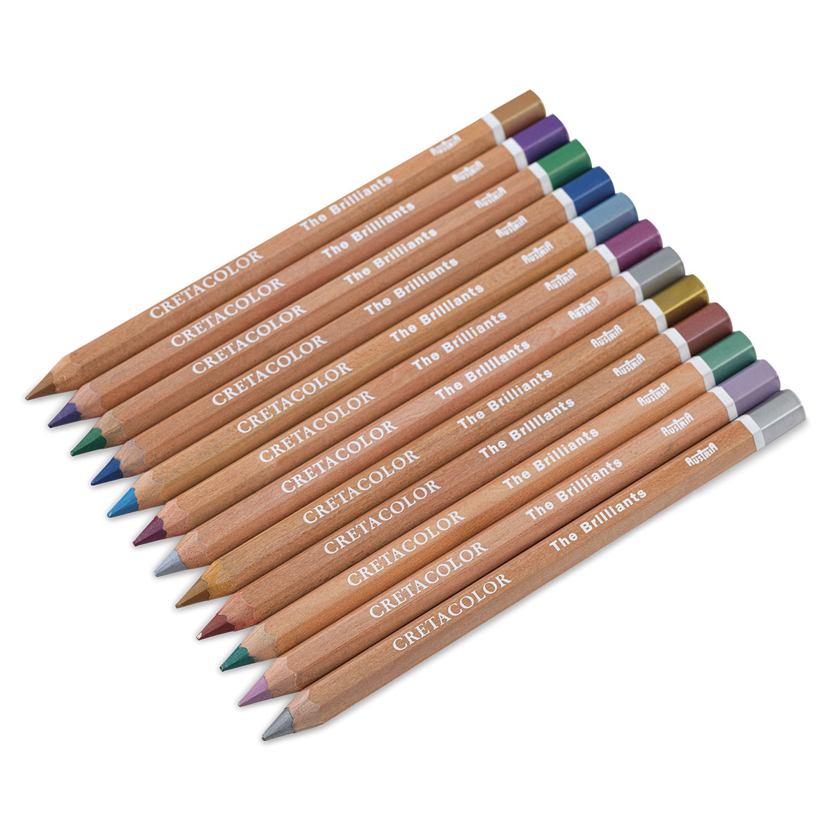 CRETACOLOR Brilliants Megacolor METALLIC Watercolour Pencils Tin Set 12 Colours! 
