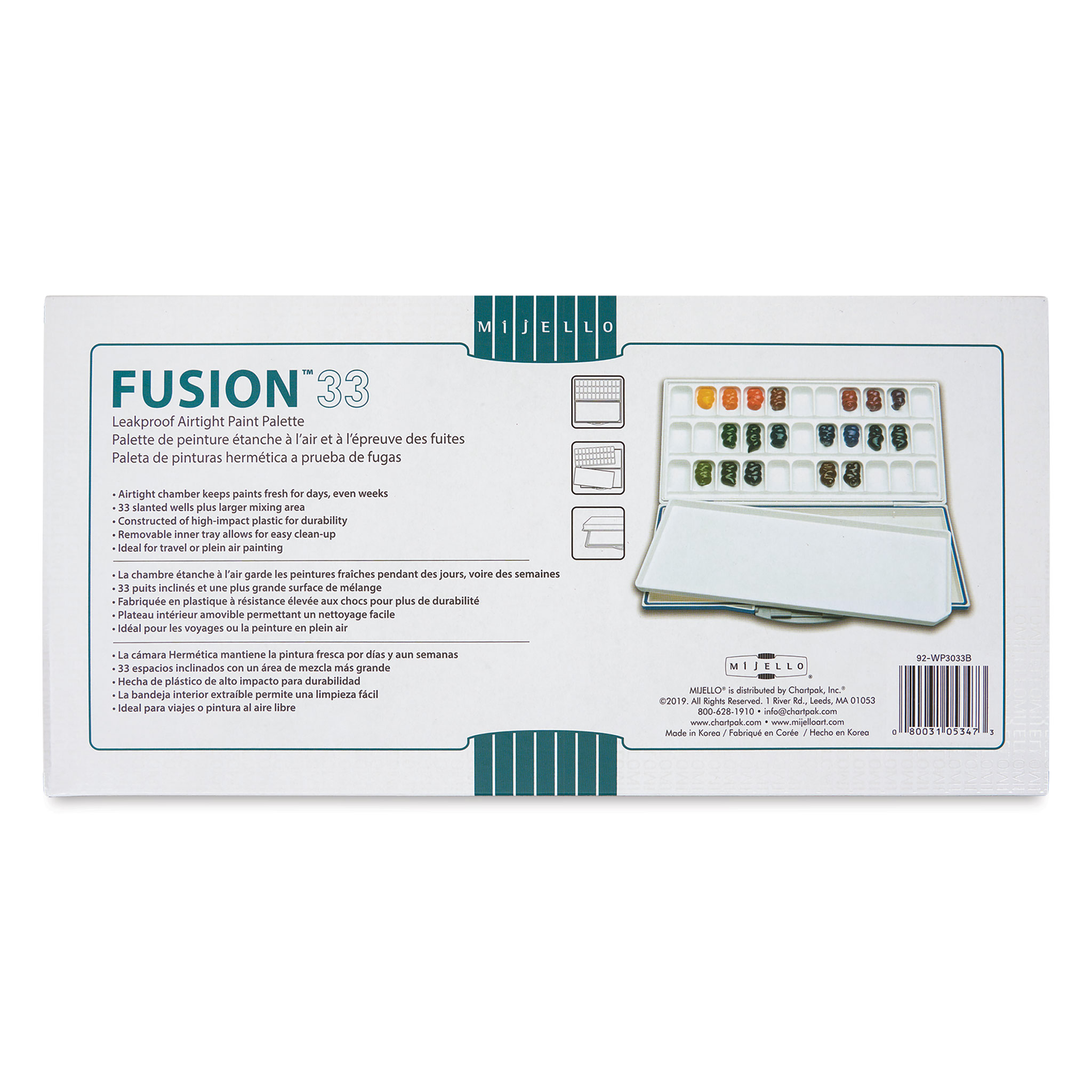 MIJELLO® FUSION SERIES AIRTIGHT/LEAKPROOF WATERCOLOR PALETTES – 33 WELL