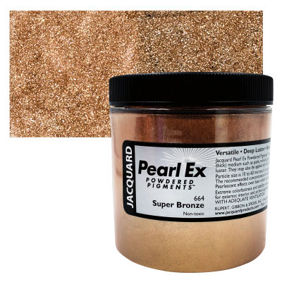 Jacquard Pearl-Ex Pigment - 4 oz, Super Bronze, Jar with Swatch