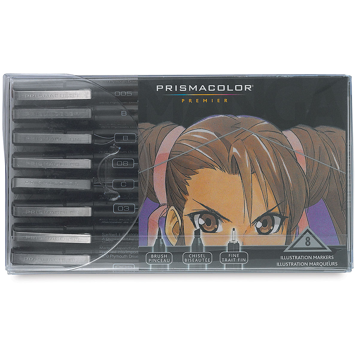 Prismacolor Premier Manga & Illustration Coloring Markers, Brush Tip, Art  Set of 8 Drawing Blending Shading Rendering Prismacolor Art Set 