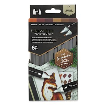 Open in modal - Spectrum Noir Classique Markers - Browns, Set of 6 - front of packaging