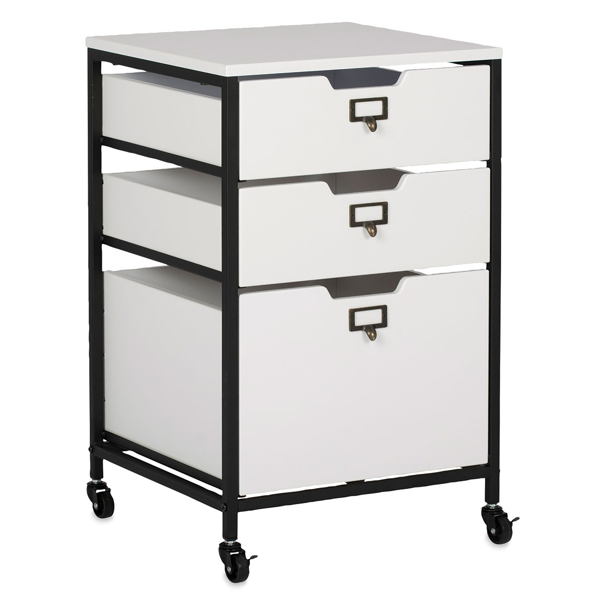 3-Drawer Rolling Cart - Smoke Colored Drawers - Storage Studios