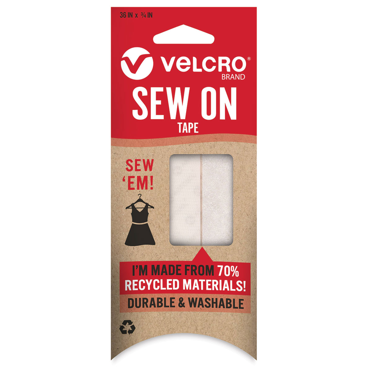 Velcro Brand - 1 White Loop Sew-On by