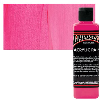 Open in modal - Alpha6 Alphakrylic Acrylic Paint - Electroshock Pink, 8 oz bottle and swatch
