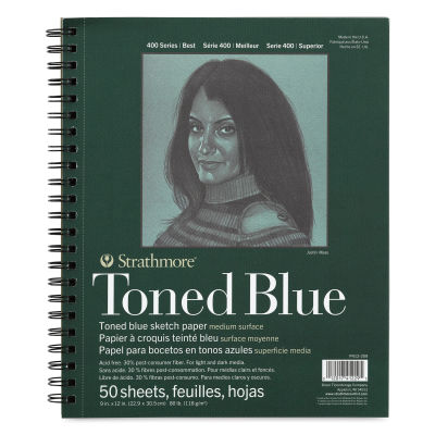 Strathmore 400 Series Recycled Toned Sketch Pad - 12" x 9", 50 Sheets, Steel Blue