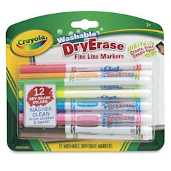 Crayola Washable Dry Erase Marker Set - Assorted Colors, Thin, Set of ...