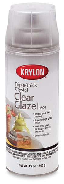 Krylon Triple Thick Crystal Clear Glaze - Front of 12oz can shown, capped