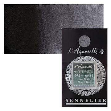 Open in modal - Sennelier French Artists' Watercolor - Neutral Tint, Half Pan and swatch