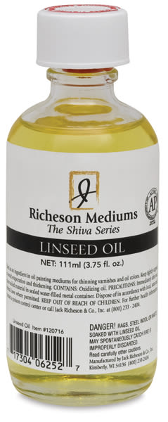 Richeson Shiva Linseed Oil - Front of 3.75 oz. bottle
