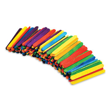 Krafty Kids Colored Craft Sticks - Mini, 1/4" W x 2-1/8" L, Assorted Colors, Package of 150