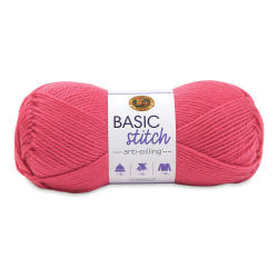 Lion Brand Basic Stitch Anti-Pilling Yarn - Skein of Hot Pink shown
