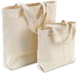 Canvas Tote Bags - Small Bag w/ pockets and Large Bag w/ pockets