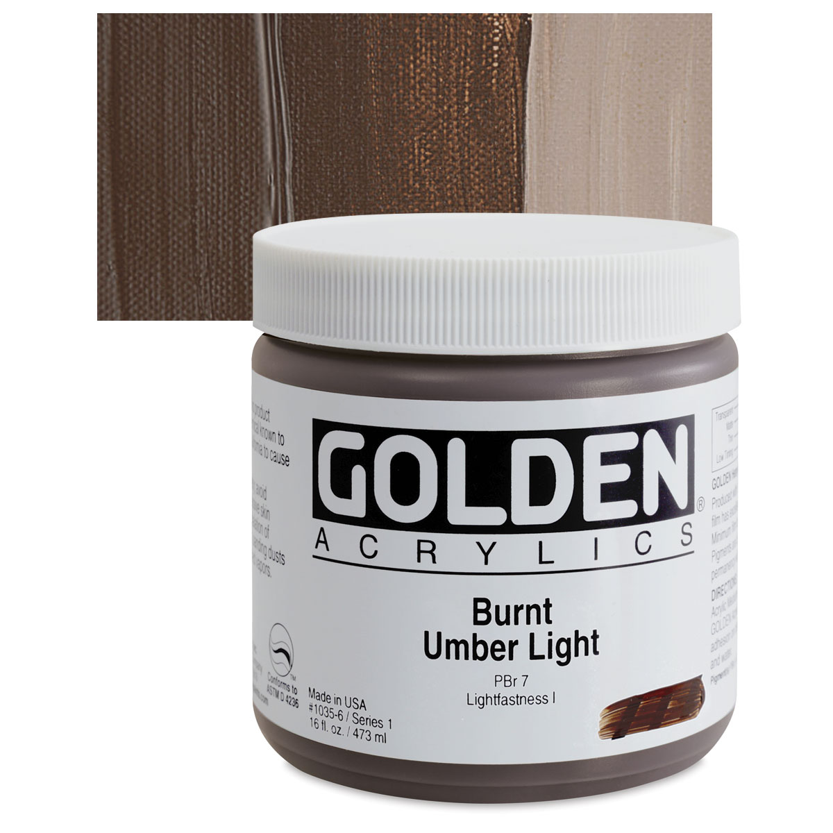 Golden : Heavy Body Acrylic Paint : 473ml : Burnt Umber