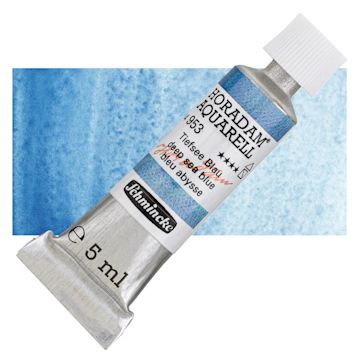 Open in modal - Schmincke Horadam Aquarell Artist Watercolor - Deep Sea Blue, 15 ml, Tube and swatch