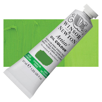 Winsor & Newton Artists' Oil Color - Cadmium Free Green Pale, 37 ml, Tube with Swatch