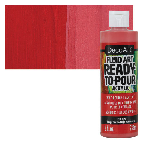 Decoart FluidArt Ready-To-Pour Acrylic Paint 8oz True Red