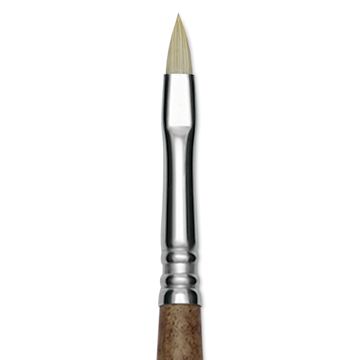 Open in modal - Escoda Futura Synthetic Bristle Brush - Series 5410, Short Filbert, Size 4, Long Handle, close-up