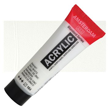 Open in modal - Amsterdam Standard Series Acrylic - Zinc White, 20 ml Tube and swatch