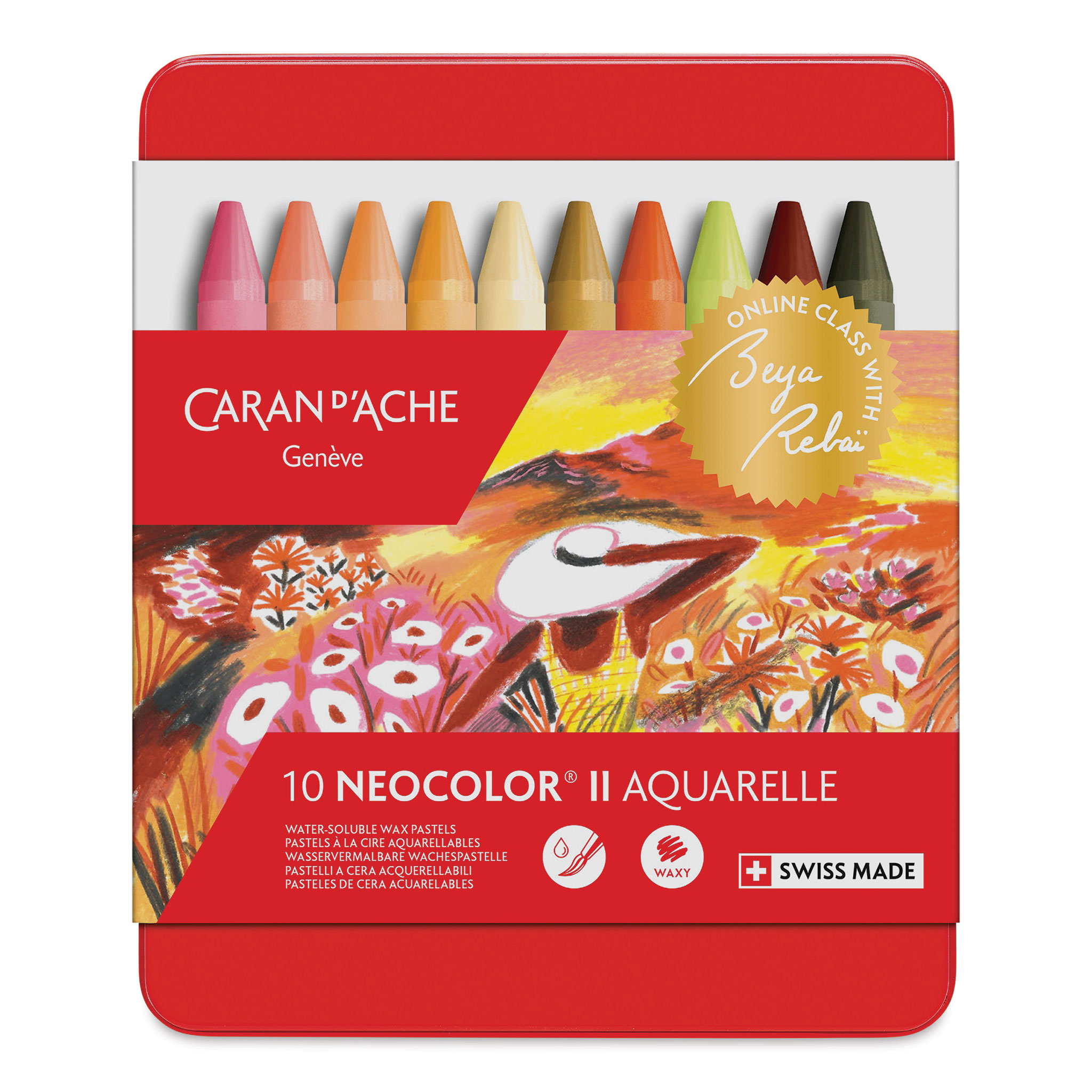 Caran d'Ache Neocolor II Crayons Aquarelle Vermillion
