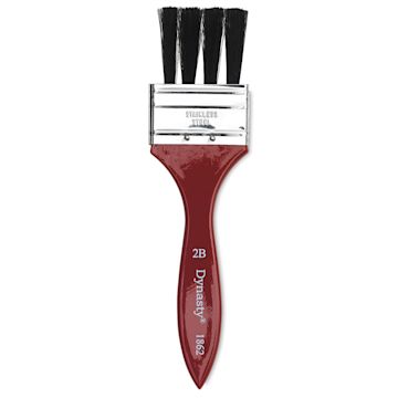 Open in modal - Dynasty Red-Letter Black Bristle Brush - Firm Grainer Flat, Long Handle