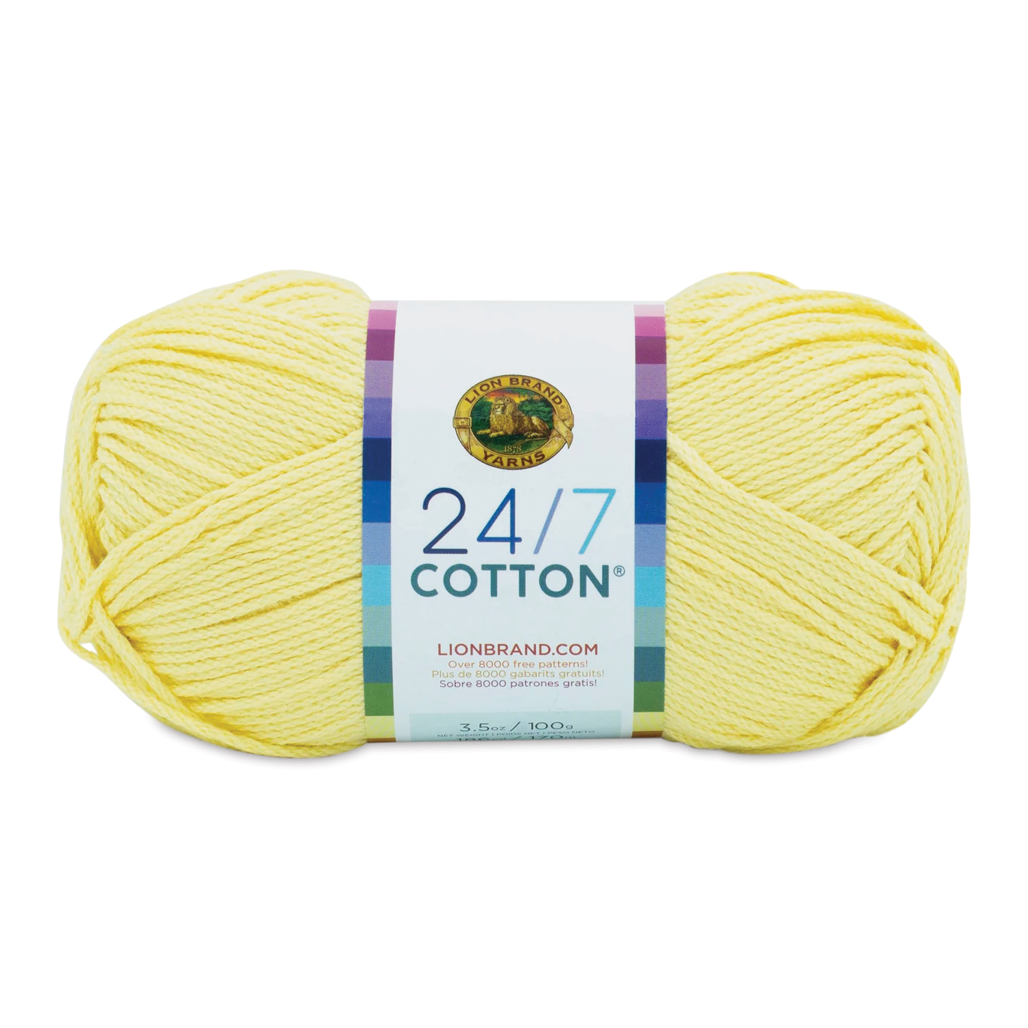 Lion Brand 24/7 Cotton Yarn - Lemon, 186 yards | BLICK Art Materials
