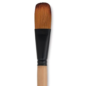 Open in modal - Dynasty Black Gold Brush - Oval Wash, Short Handle, Size 1" close up