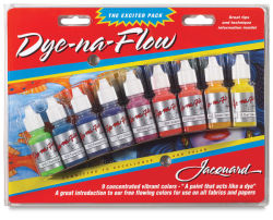 Jacquard Dye-Na-Flow Fabric Color Sets - Front view of 9 pc Exciter Pack package