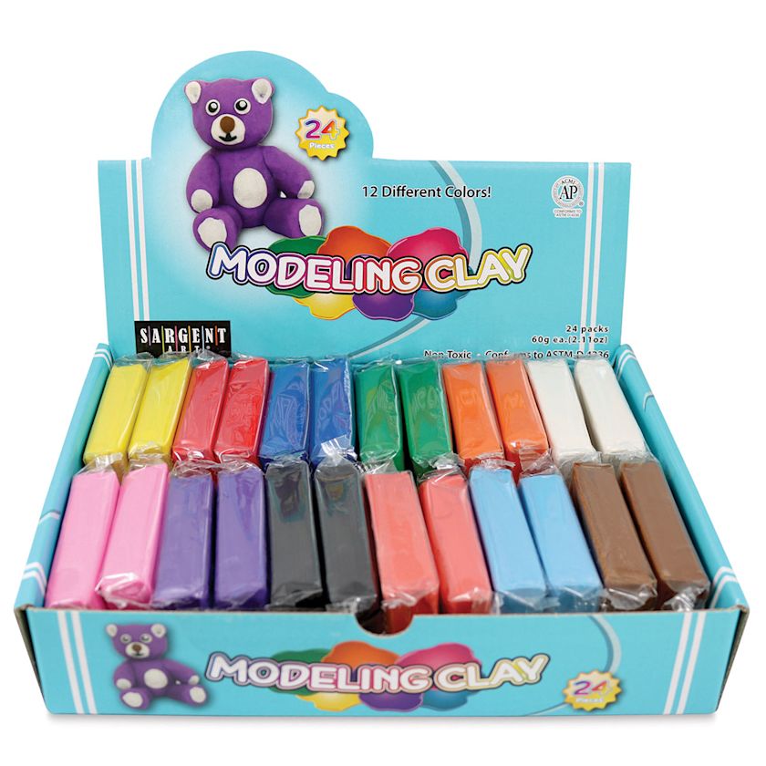 Sargent Art NonHardening Modeling Clay Assorted Colors, Set of 24