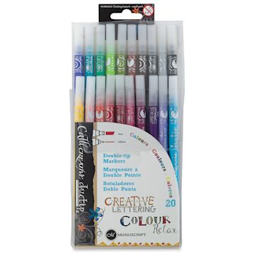 Open in modal - Manuscript Callicreative Duotip Marker Sets - Front of package for 20 pc Set