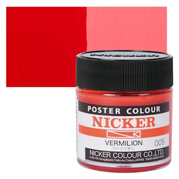 Open in modal - Nicker Poster Colour Paint - Vermilion, 40 ml jar and swatch