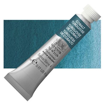 Open in modal - Winsor & Newton Professional Watercolor - Cobalt Turquoise, 5 ml Tube and swatch