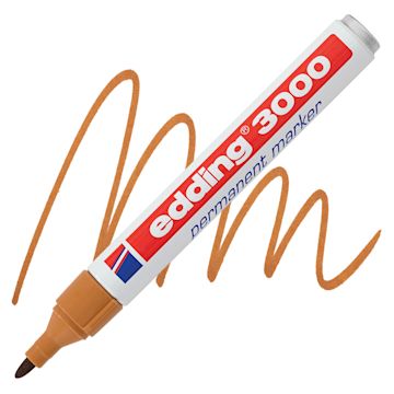 Open in modal - Edding Permanent Marker - Ochre, 3000, Bullet Nib marker and swatch