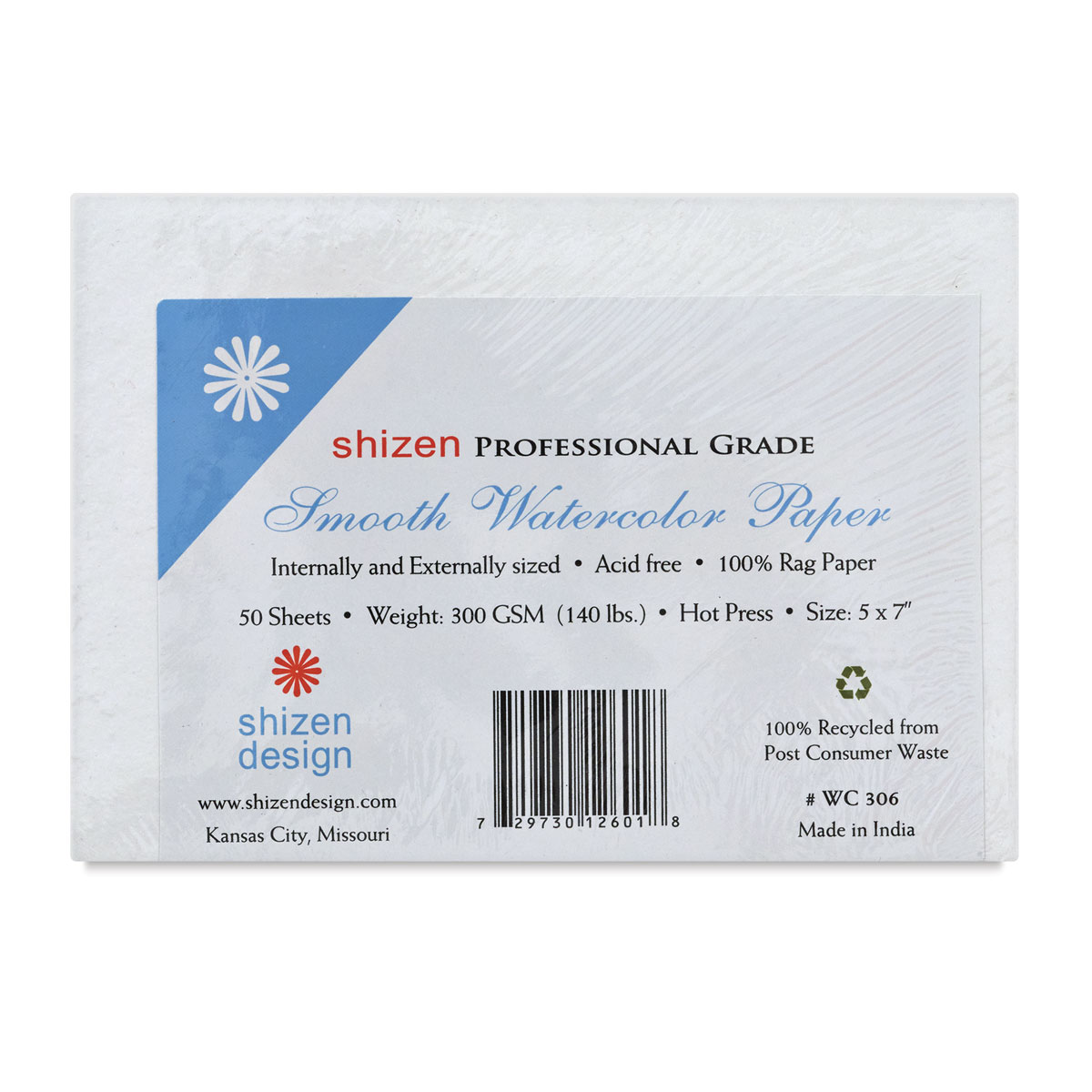 Shizen Design Professional Grade Watercolor Paper 5 in x 7 in Clean Edges Pack of 100