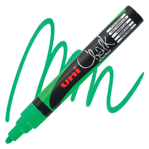 Uni Chalk Marker - Fluorescent Green, 5 mm