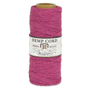 Hemptique Hemp Cord Spools - Front of single Dark Pink spool of Hemp cord