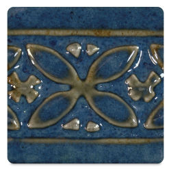 Amaco Potter's Choice Glazes - Sapphire Float, PC-24. Color sample in rich blue.