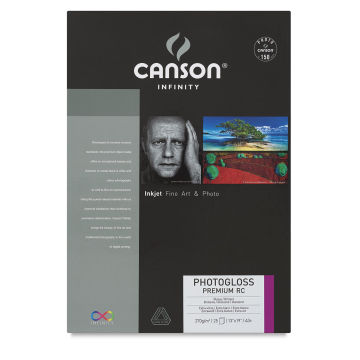 PhotoGloss Premium Resin Coated Art Paper - Front of package of 25 sheets