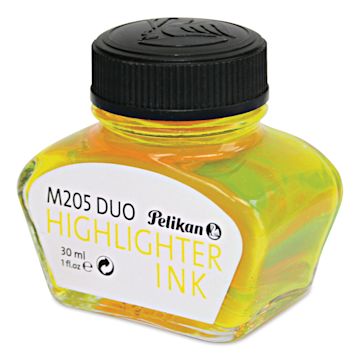 Open in modal - Pelikan M205 Duo Highlighter Fountain Pen Ink - Yellow, 30 ml, bottle