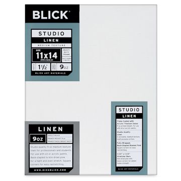 Open in modal - Blick Studio Linen Stretched Canvas - 11" x 14", Gallery 1-1/2" Profile