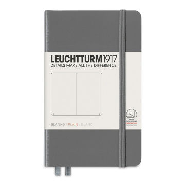 Leuchtturm1917 Blank Hardcover Notebook - Anthracite, 3-1/2" x 6"