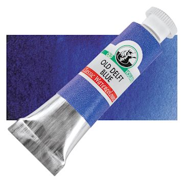 Open in modal - Old Holland Classic Artist Watercolor - Old Delft Blue, 6 ml tube and swatch